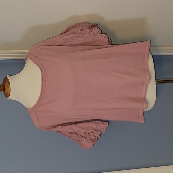 We The Free Tops - We The Free People Lilac Pink Tee Top Small Oversized Crinkled Short Sleeve Boxy